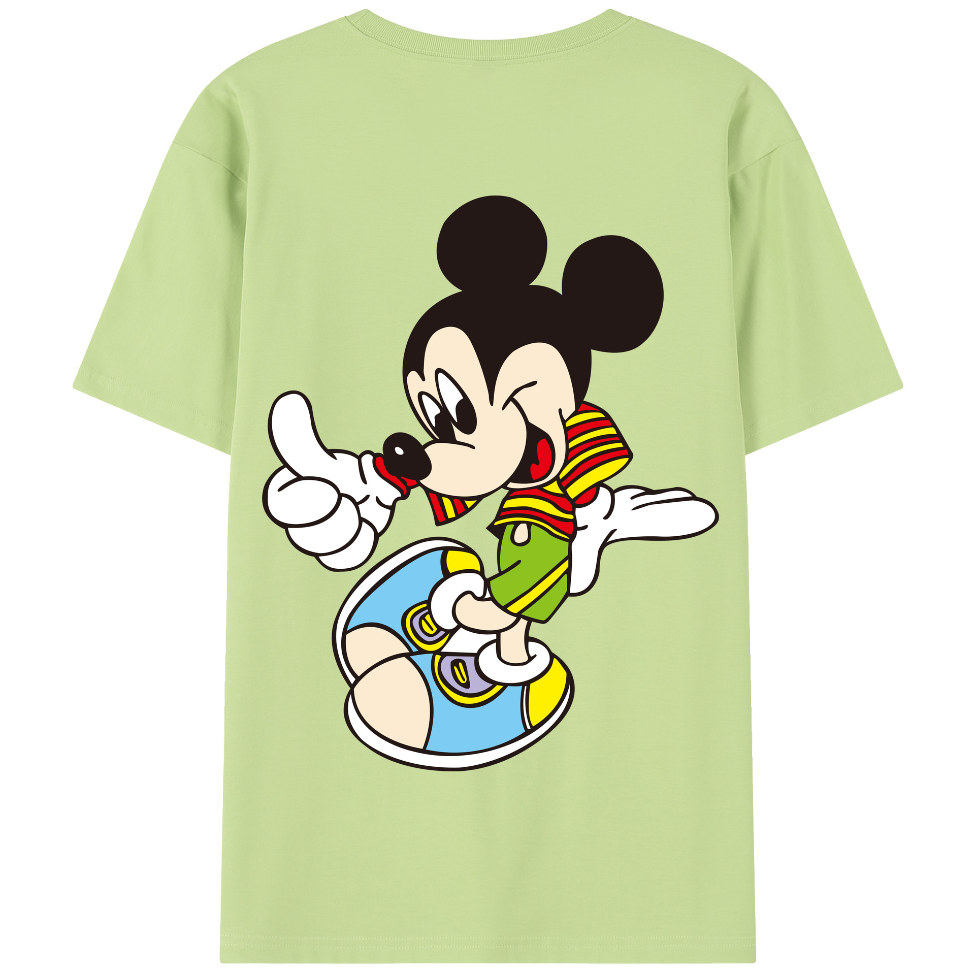 （画像用） ミッキーマウス Mickey Mouse 綿100％半袖Tシャツ（背面プリント）
